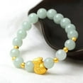 thumbnail image 5 of K-KED Real 24K Yellow Gold Bracelet Natural Jade Bead 7-8mm 3D Bow-knot Bag Bracelet -18cm/7.08inch-4pcs Gold Bead, 5 of 6