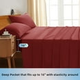thumbnail image 6 of SONORO KATE Bed Sheets Set, 1800 Series Microfiber Deep Pocket 3 Pieces Luxury Soft Sheet Set, Twin, Burgundy, 6 of 8