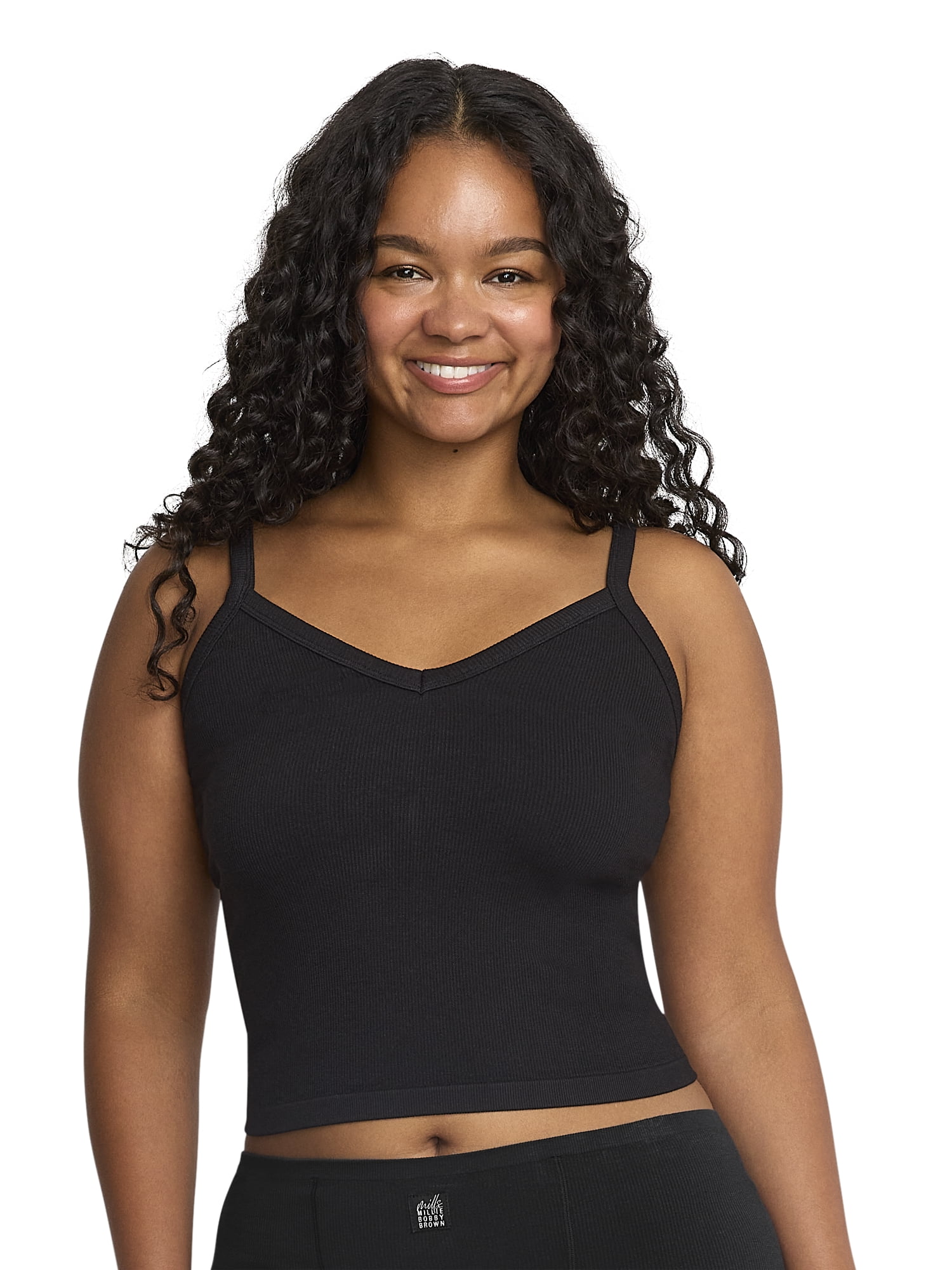 Mills by Millie Bobby Brown Women's Softie Ribbed V-Neck Tank Top, Sizes XS-XXXL