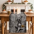 thumbnail image 2 of Table Runner - 72 Inch Long, Funny Farm Animals Kitchen Dining Table Runner Dresser Scarves, Vintage Barn Grey Sunflowers Farmhouse Decor for Coffee Tables Wedding Party Banquet, 2 of 8