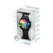 Armitron Quantum Adult 45mm w/Voice Assistant & Backlight Smart Watch w/Quick Release Band & Charging Cable, Black