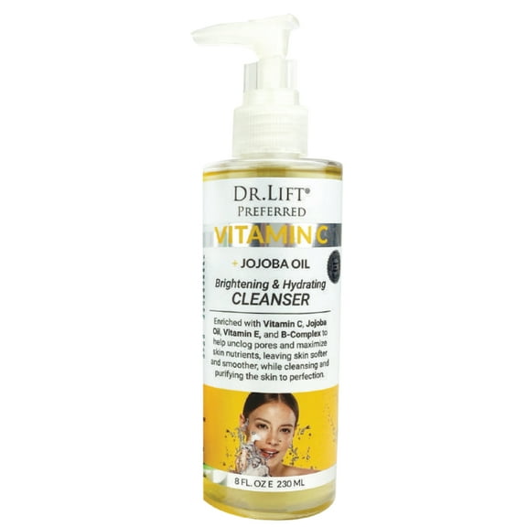 Dr. Lift Facial Cleanser Brightening Face Wash with Vitamin C and Jojoba Oil, 3.3 Fl. Oz.