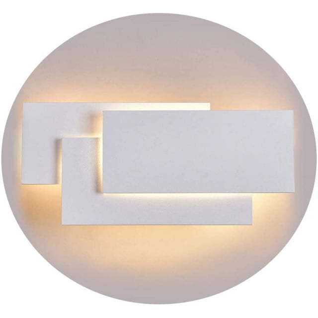 Aplique de pared para interior, moderno aplique LED blanco de 24 W, IP20, no regulable, diseño de aluminio, iluminación decorativa para dormitorio, pasillo, sala de estar, oficina, blanco cálido