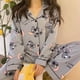thumbnail image 5 of Pijama de algodón sintético de Disney Stitch para primavera y otoño, pijama femenino de dibujos animados, traje kawaii de manga larga, ropa de dormir de invierno para el hogar, regalo, 5 of 6
