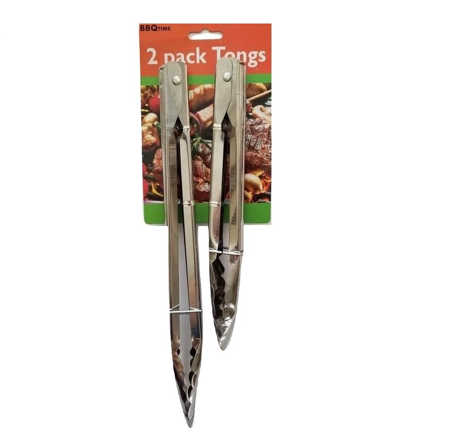Handy Housewares 2Piece Scalloped Metal Barbecue BBQ Tongs Set 11