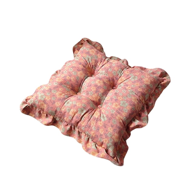 Tauxra Coussin de Chaise en Velours 40 cm Tapis de Sol Rond avec Sangle pour Bureau Maison Extérieur