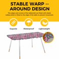 thumbnail image 4 of Vintage Middle Century Table Cloths for 8 Foot Rectangle Tables, Abstract Bohemia Style Aztec Pink Patio Waterproof Elastic Fitted Tablecloths, Washable Rectangular Table Cover for Camping, 4 of 8