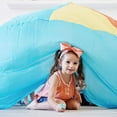 thumbnail image 5 of The Original Patented AirFort - Build A Fort in 30 Seconds, Inflatable Fort for Kids, Play Tent for 3-12 Years, A Playhouse Where Imagination Runs Wild, Fan not Included (Beach Ball Blue), 5 of 9