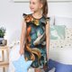 thumbnail image 4 of Balery Colorful Koi Fish Art Camisón de princesa para niñas, pijama de algodón con mangas abullonadas, suave y bonito.-X-Large, 4 of 6