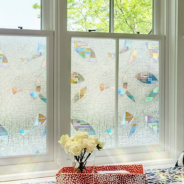 39x18 inch 3D Glass Sticker Adhesive-free Electrostatic Glass Film UV Protection For Home Office