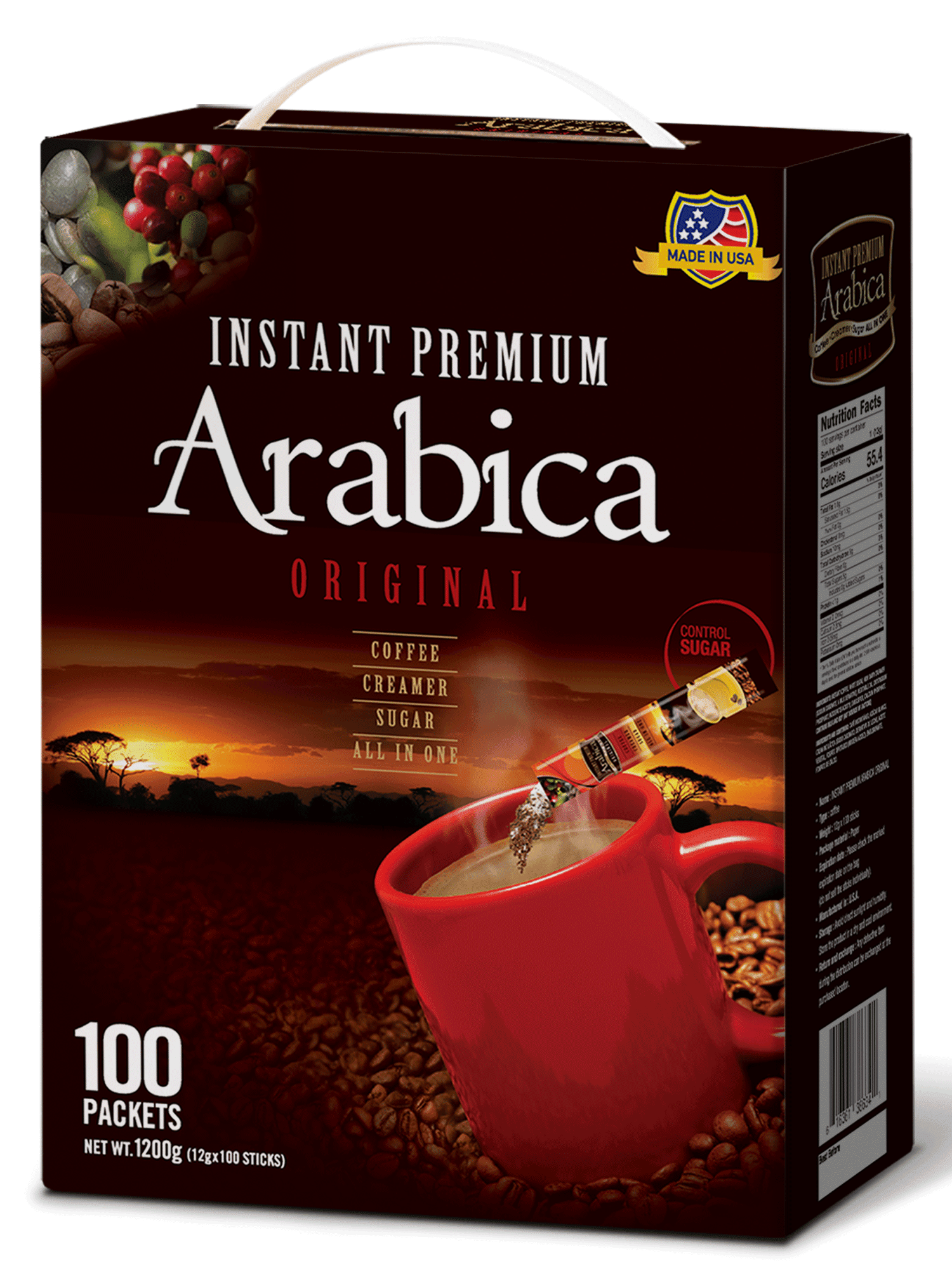 Cafe Mazel Arabica Original 3 in 1 Instant Coffee Mix - 100 Sticks