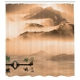 thumbnail image 3 of Ambesonne Art Shower Curtain, Chinese Lake Landscape, 69"Wx70"L, Peach, 3 of 3
