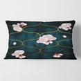 thumbnail image 2 of Designart Retro Pink Flower Pattern II' Mid-Century Modern Throw Pillow - 12x20, 2 of 2