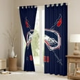 thumbnail image 3 of Manfei Ski Print Black Out Curtains, Navy Blue Curtains Pack of 2 (42x63 Each), Sports Theme Bedroom Curtains, Luxury Bedroom Decor, 3 of 6
