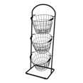 thumbnail image 4 of Metal Round Wire Basket Fruit Storage Basket for Kitchen Reception Counter Black 3 Tier, 4 of 8