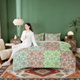 thumbnail image 4 of Erosebridal Green Blue Orange Mandala Bedding Comforter Set, Bohemia Style Patchwork Queen Bedding Sets, Gray Reversible 7pcs, 4 of 6