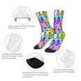 thumbnail image 3 of Zufioo Graffiti Pineapples Print Children's Mid-tube Socks, Contrast Color High Elastic Sports Socks - Sweat-absorbent, Warm, Suitable for Children Aged 6-10, 3 of 5