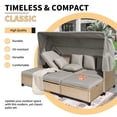 thumbnail image 5 of 4-Piece UV-Proof Resin Wicker Patio Sofa Set with Retractable Canopy, Cushions and Lifting Table,Brown (Brown), 5 of 10