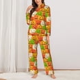 thumbnail image 2 of Lsque Cartoon Pumpkins Pattern Long Sleeve Pajama Set for Women - Soft 2-Piece Sleepwear and Loungewear Set with Pockets, Comfy Nightwear-XX-Large, 2 of 7