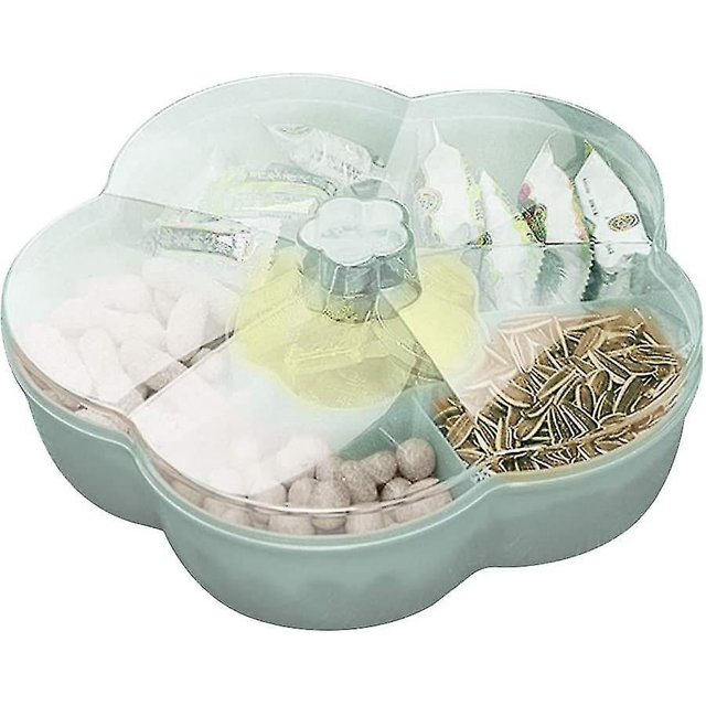 Flower Shape Snack Serving Tray Snacks Storage Box With Lid For Food Storage Box, Blue