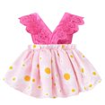 thumbnail image 2 of MEZZALL Oddler Girl Sleeveless Floral Print Crawl Suit Dress Sundress Contains Headband 3 To 27 Months, Hot Pink, 9-15 Months, 2 of 3