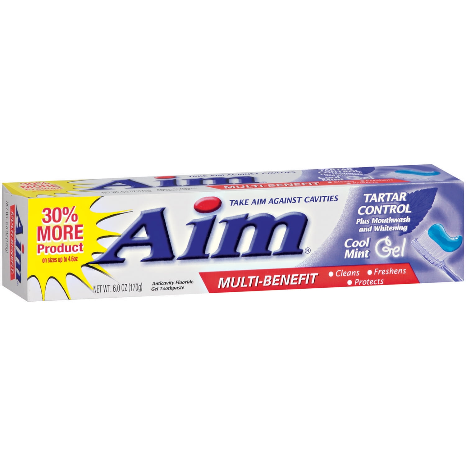 Aim® MultiBenefit Tartar Control Cool Mint Gel Toothpaste 6 oz. Box