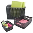 thumbnail image 4 of Advantus Weave Bins, 9 7/8 x 7 3/8 x 4, Plastic, Black, 3 Bins, 4 of 4
