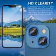 thumbnail image 4 of Dteck for iPhone 14 Plus Camera Lens Protector, for iPhone 14 Camera Lens Protector, Individual Metal Anti Scratch HD Clear Case Friendly Tempered Glass Camera Cover,Blue, 4 of 6