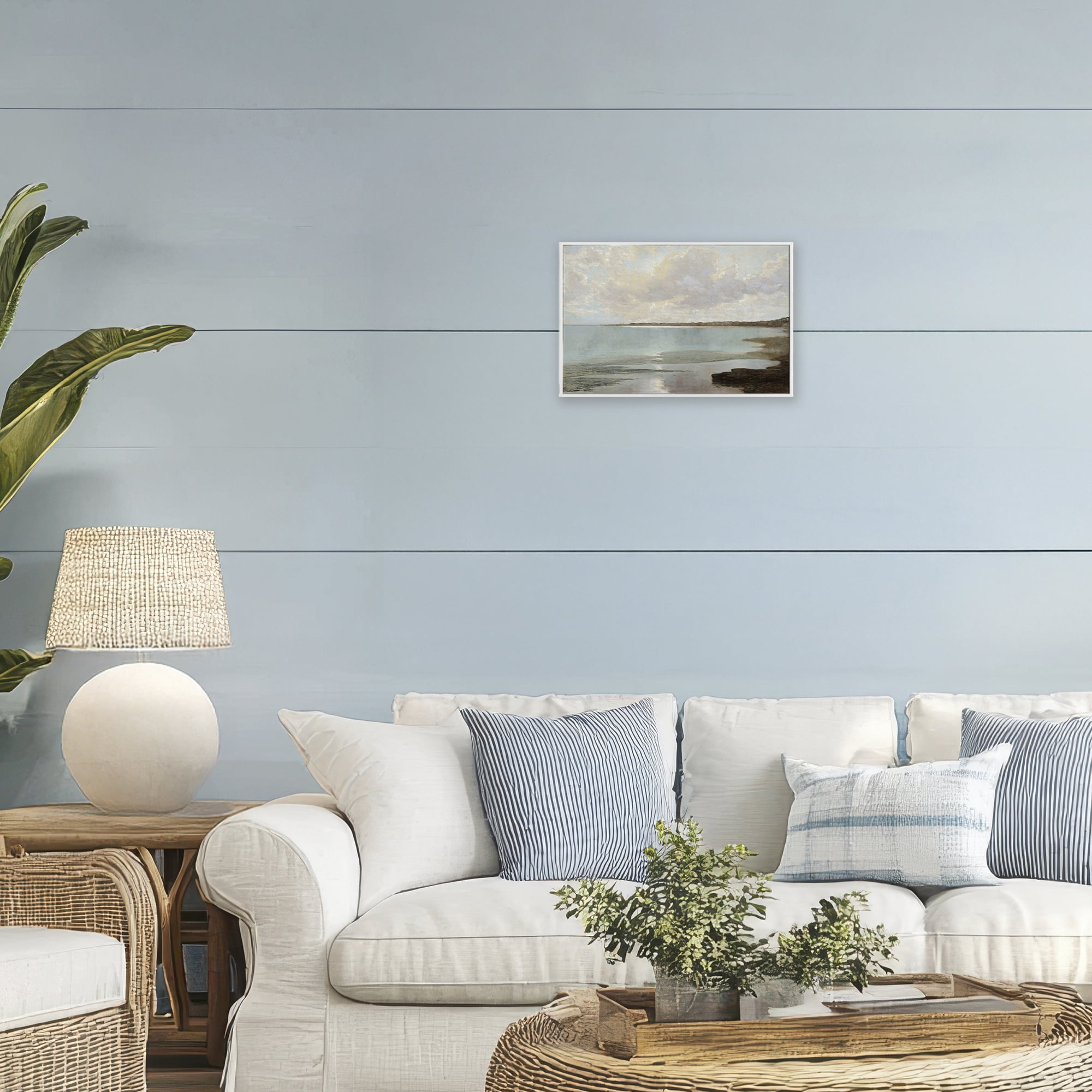 Stupell Industries At The Shore Horizon White Framed Giclee Art, design by Christy McKee