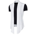 thumbnail image 2 of INSPIRE CHIC Men's Vest Open Front Asymetric Hem Sleeveless Cardigan Vest 50 White, 2 of 8