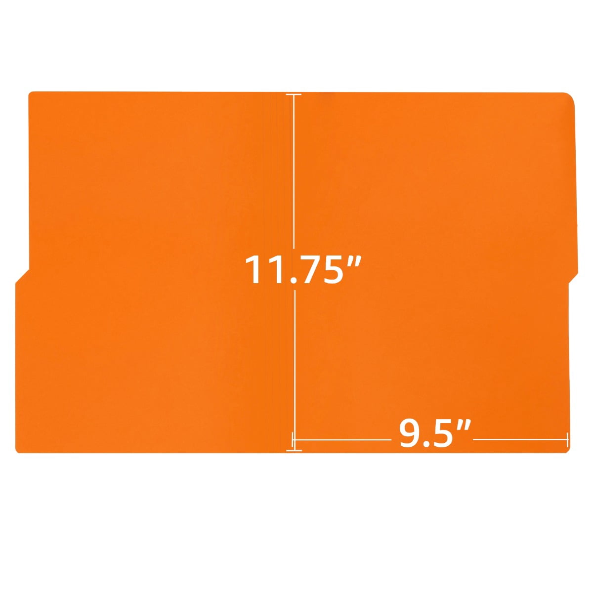 UOFFICE File Folder Letter Size 1/2 Cut Tab 100 Pack Deep Orange