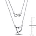 thumbnail image 3 of Miabella Infinity and Heart Charm Double Strand Necklace in Sterling Silver, 3 of 5