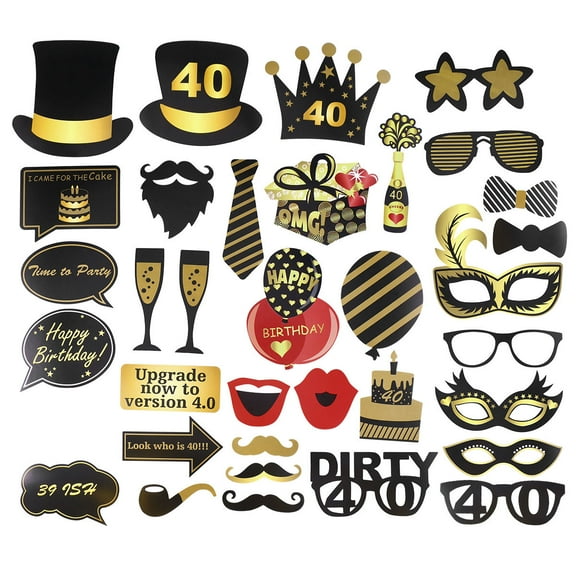 ULTNICE 35Pcs Party Photo Props for Video Recording Assorted Color Photo Prop Set