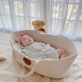 thumbnail image 4 of Baby Sleeping Carry Basket With Handle Foldable Cartoon Baby Carrying Basket Bed Handheld Multi Purpose Baby Bed For Outing Travel Living Room Bedroom Nursery Baby Shower[White], 4 of 8