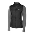 thumbnail image 2 of Women's Cutter & Buck  Black Rocket City Trash Pandas Stealth DryTec Hybrid Quilted Full-Zip Windbreaker Jacket, 2 of 3