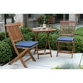 thumbnail image 2 of Outdoor Interiors Eucalyptus Wood 3-Piece Square Foldable Bistro Outdoor Furniture Patio Set, Table and 2 Chairs with Cushions, Blue, 2 of 6