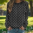 thumbnail image 4 of VEKDONE Women’s Polka Dot Print Sweatshirt Long Sleeve Crewneck Casual Pullover Tops Loose Fit Lightweight Basic Sweatshirts, 4 of 7