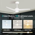 thumbnail image 6 of Summit Living 52" Smart Ceiling Fan with LED Light, APP/Remote/Voice Control, 6 Quiet Speeds, 3 Adjustable Color Tones, Reversible Blades & 2 Down-Rod Lengths, White, 6 of 10