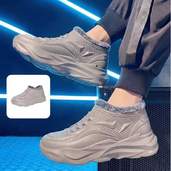Willtoo Mens Winter High-Top Sneakers Warm Lined Plush Cushioning Athletic Shoes Trendy Chunky Platform Non-Slip Walking Shoes