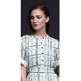 thumbnail image 5 of Bimba Rayon Check Shibori Printed Womenâ€™s Long MaxiÂ&nbsp;DressÂ&nbsp;Gown With Side Slit-X-Large, 5 of 6
