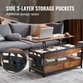 thumbnail image 4 of VEVOR Lift Top Adjustable Coffee Table with Light & USB, Brown, 4 of 9