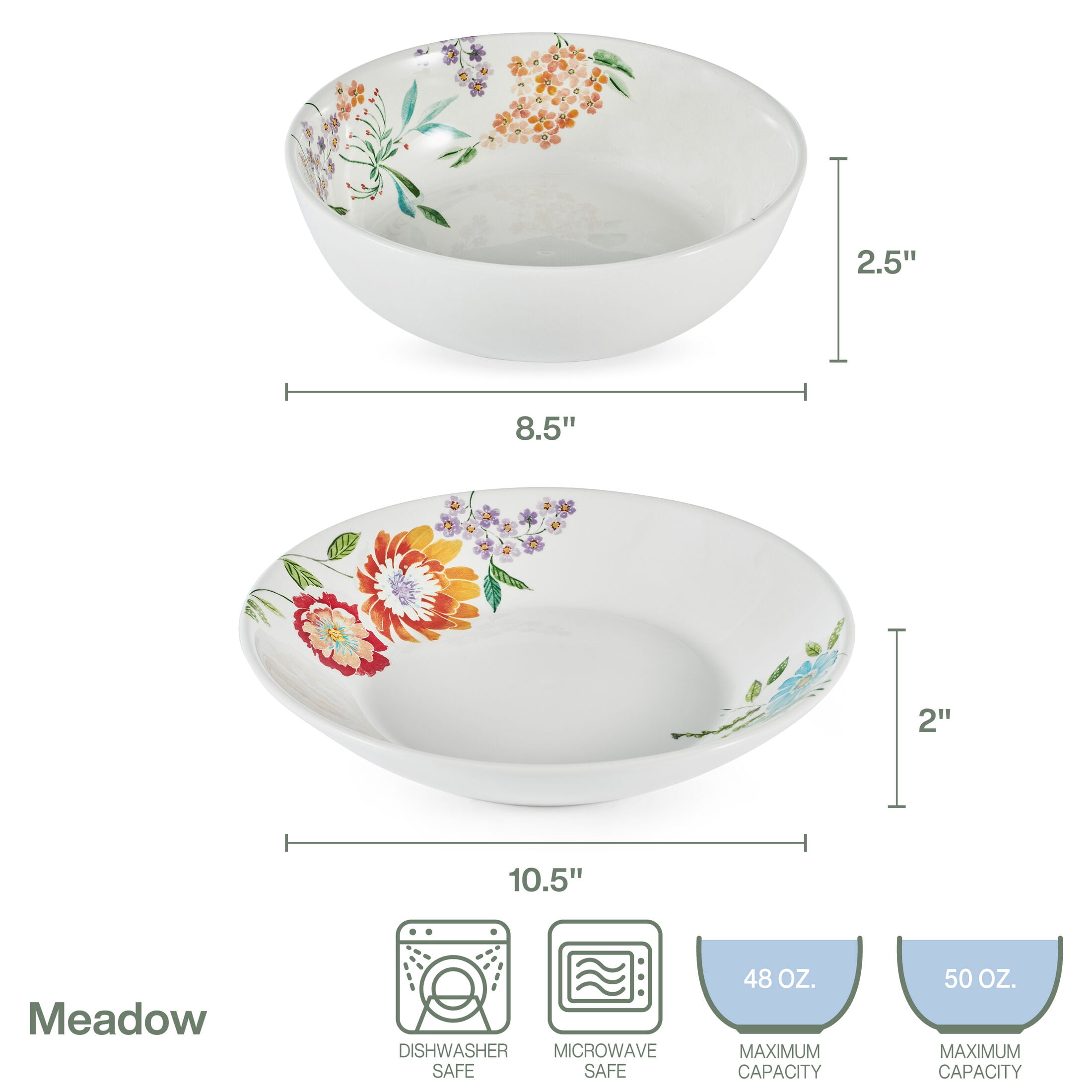 Fitz and Floyd Meadow Serve Bowls (Set of 2)
