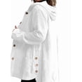thumbnail image 3 of Women'S Fall Jacket with Hood Casual Button Down Hooded Long Sleeves Loose Corduroy Jackets with Pockets White XXL, 3 of 7