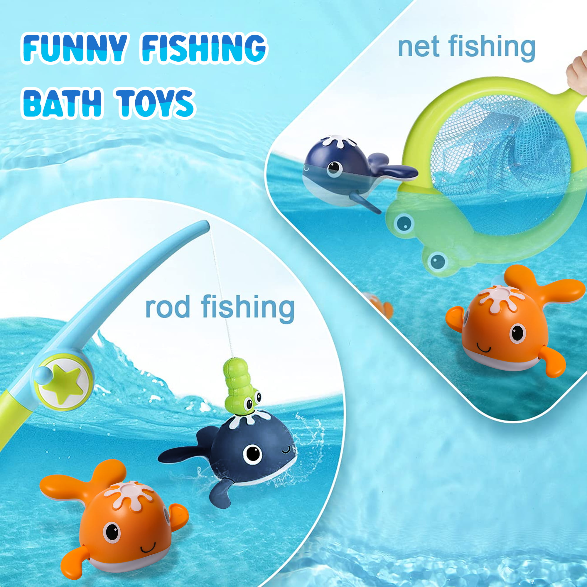 Famure Bath Toys for Toddlers Age 2-4 Bathtub Toys Fishing Net Colorful Sea  Animal ToysBath Toy for Toddlers Kids Infants Girls Boys amazing