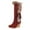 Brown, variant on Fesfesfes Fuzzy Boots for Women Bandage Slope Heel Casual Warm Middle Tube Boots Shoes US:9(42)