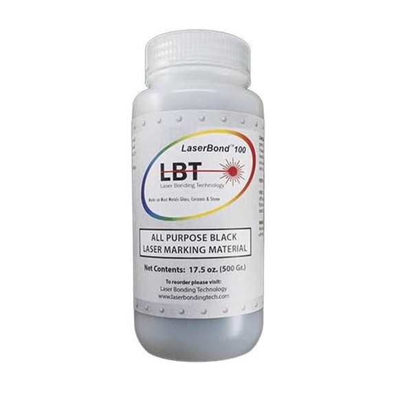 LaserBond 100 Black Laser Marking Ink 50g, Compatible with CO2 Fiber Diode and YAG Laser Engravers, Permanent Marks on Metal Glass Stone and Ceramic