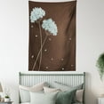 thumbnail image 4 of Brown and Blue Tapestry, Floral Design with Swirl Lines Falling Leaves Autumn Inspired, Wall Hanging for Bedroom Living Room Dorm Decor, 60W X 80L Inches, Brown Pale Seafoam Cream, by Ambesonne, 4 of 5