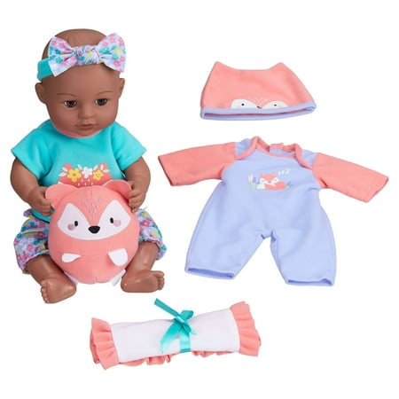 My Sweet Love 12.5" Bedtime Baby Play Set, Brown Eyes, Dark Skin Tone