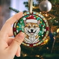 thumbnail image 2 of Akita Inu Dog Ornaments Ceramic For Christmas, Stained Glass Ornaments Ceramic Christmas 2025, 2 of 7