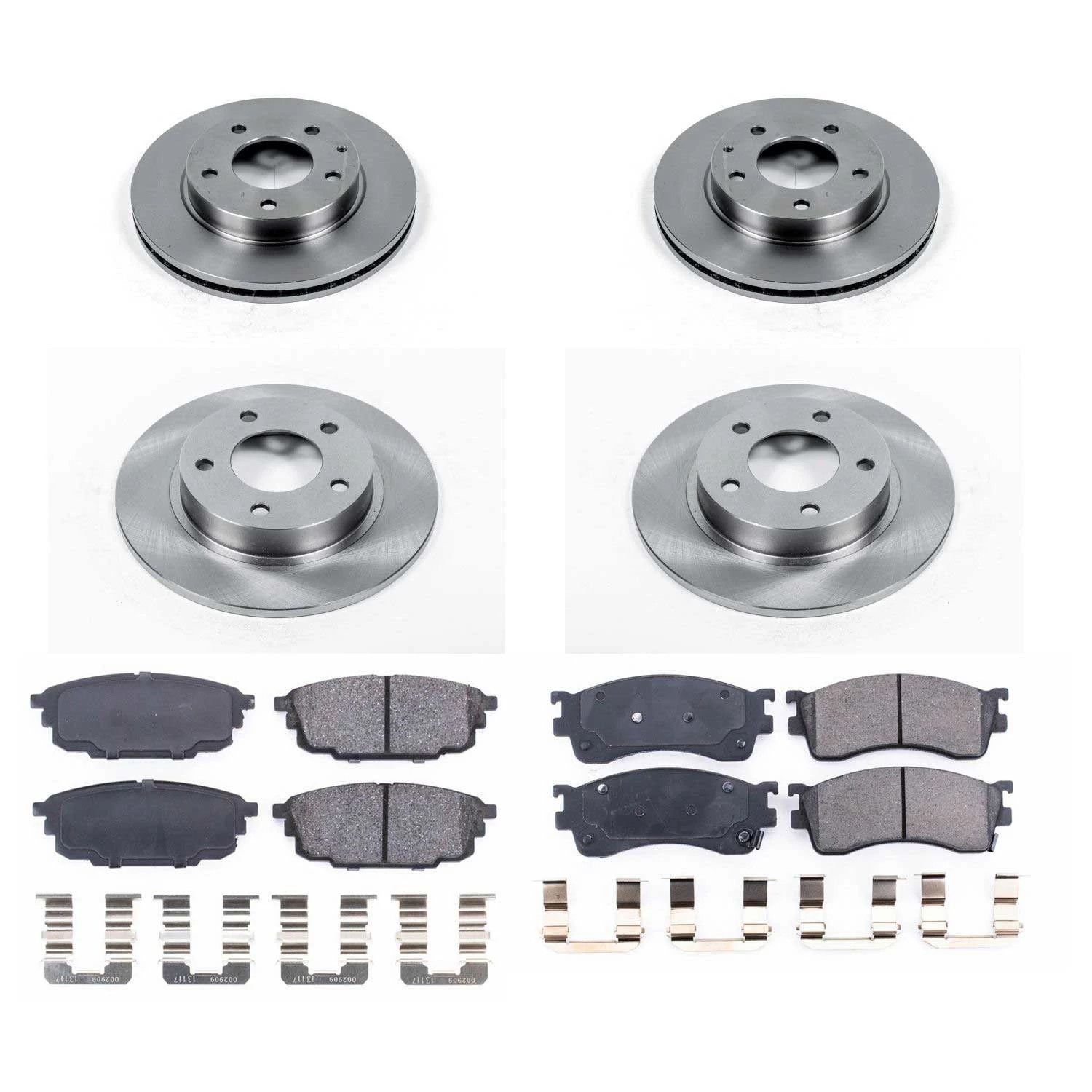Power Stop Front and Rear Stock Replacement Brake Pad and Rotor Kit KOE789